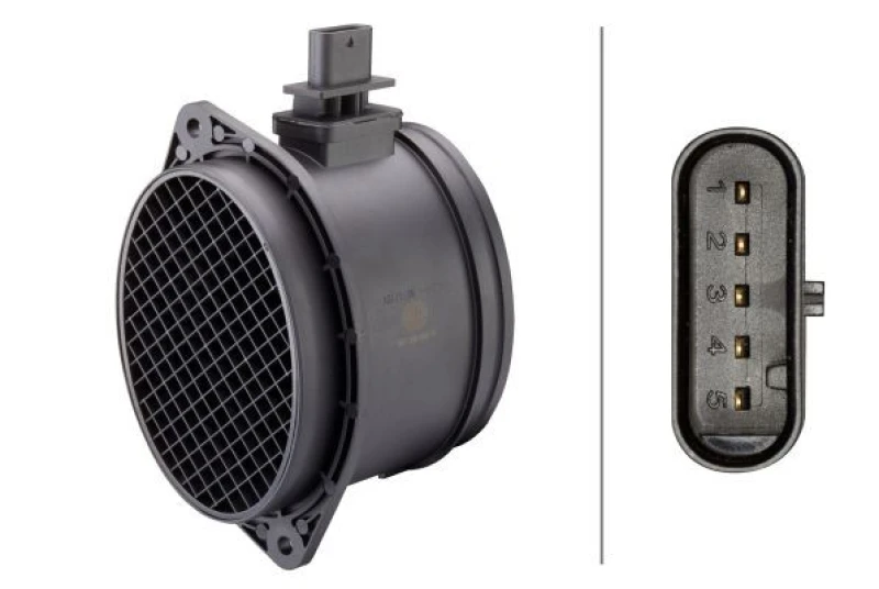 Image of HELLA Mass air flow sensor HELLA 8ET 358 095-701