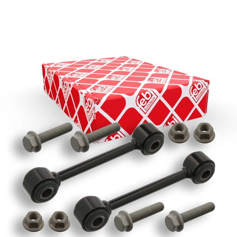Image of FEBI BILSTEIN 36643 Anti-roll Bar Stabiliser Kit Front Axle, with nuts Metal Anti-roll Bar Stabiliser Kit (2067)