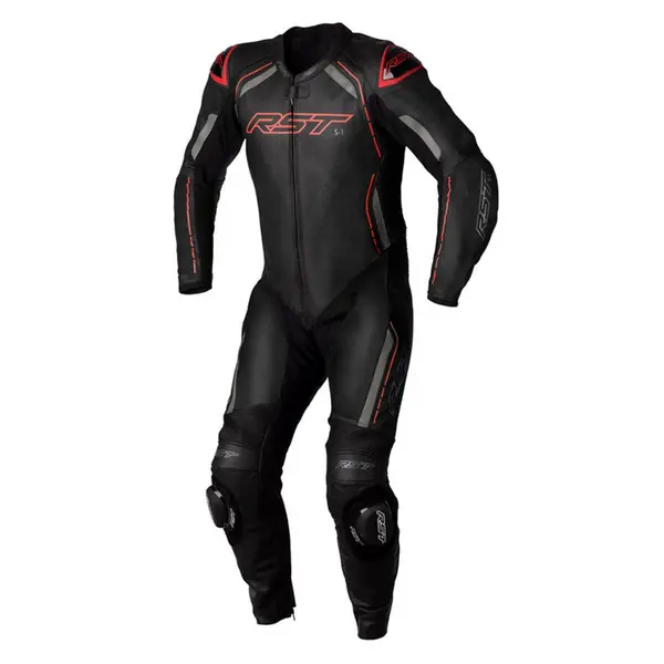 Image of RST S1 CE Leather One Piece Suit Black Red Size 44