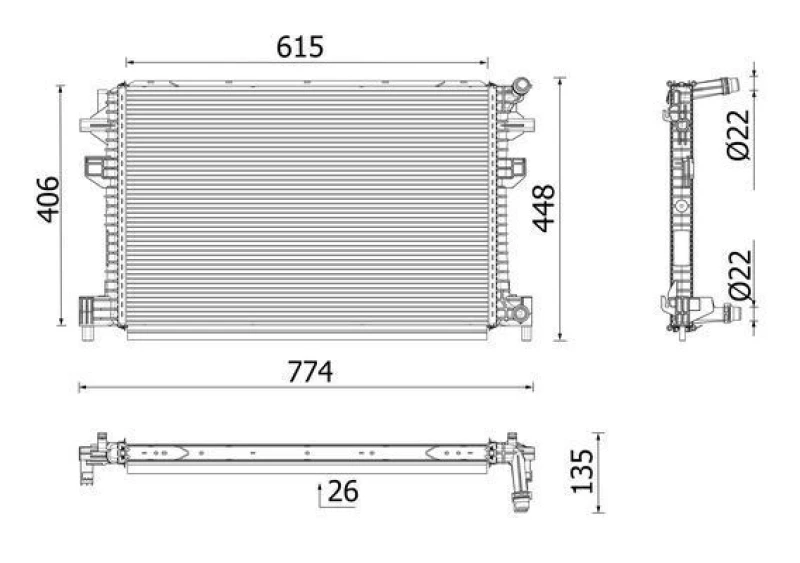 Image of Engine radiator MAHLE CR 959 001P