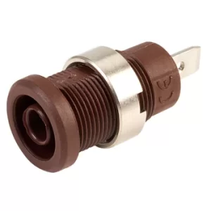 Image of PJP 3274-I-Bn Brown Shrouded Socket (4.8mm Faston)