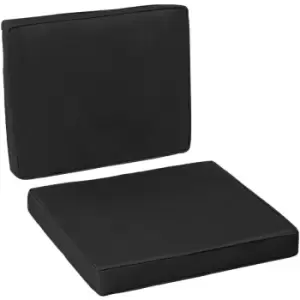 Image of Outsunny 2 Pieces Seat Cushion and Back Pad Set for Rattan Furniture Black - Black