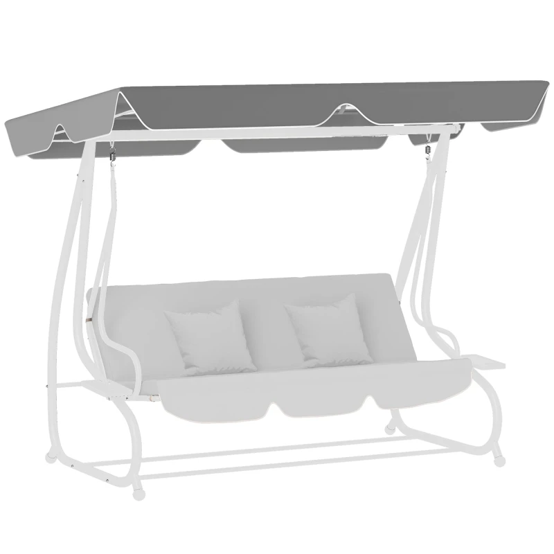 Image of Outsunny Waterproof Garden Swing Canopy Replacement 3 Seater, Dark Grey Dark Grey