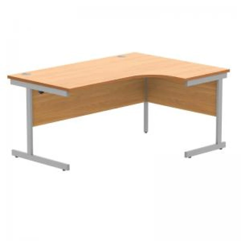 Image of Astin Radial Right Hand SU Cantilever Desk 1600x1200x730mm Norwegian Beech/Silver KF824091