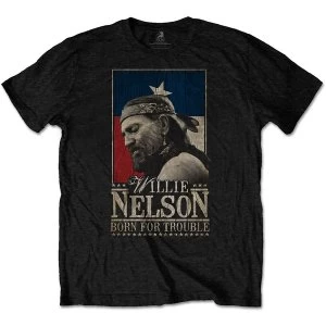 Willie Nelson - Born For Trouble Mens Large T-Shirt - Black