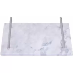 Image of Grey Marble Tray with Silver Handles - Premier Housewares