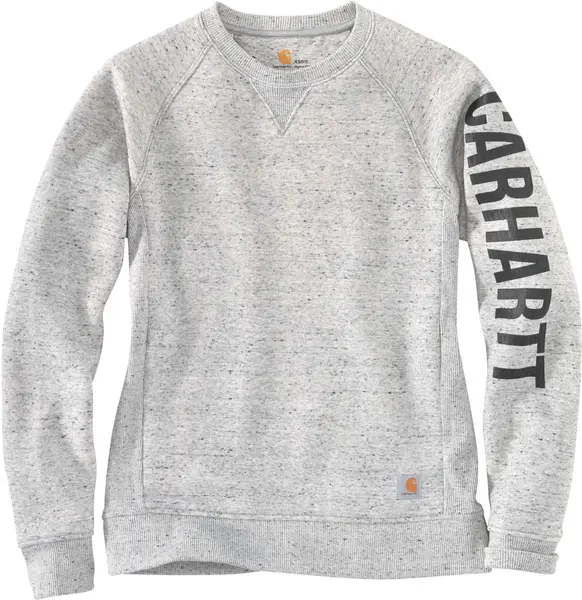 image of Carhartt Clarksburg Crewneck Ladies Sweatshirt, grey-white, Size L for Women