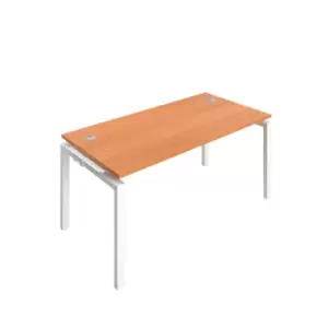 Image of Telescopic Sliding 2 Person Extension Bench with Cable Port and Silver Frame - 1600mm - Beech