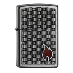 Image of Zippo Flame Windproof Pocket Lighter Satin Chrome