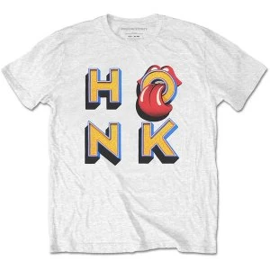 Image of The Rolling Stones - Honk Letters Mens Large T-Shirt - White