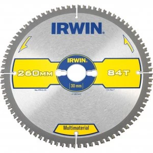 Image of Irwin Multi Material Circular Saw Blade 260mm 84T 30mm