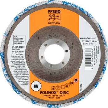 image of PFERD 44690733 POLINOX-compact grinding disc DISC PNER-W 125-22.2 SiC F 125mm 5 pc(s)