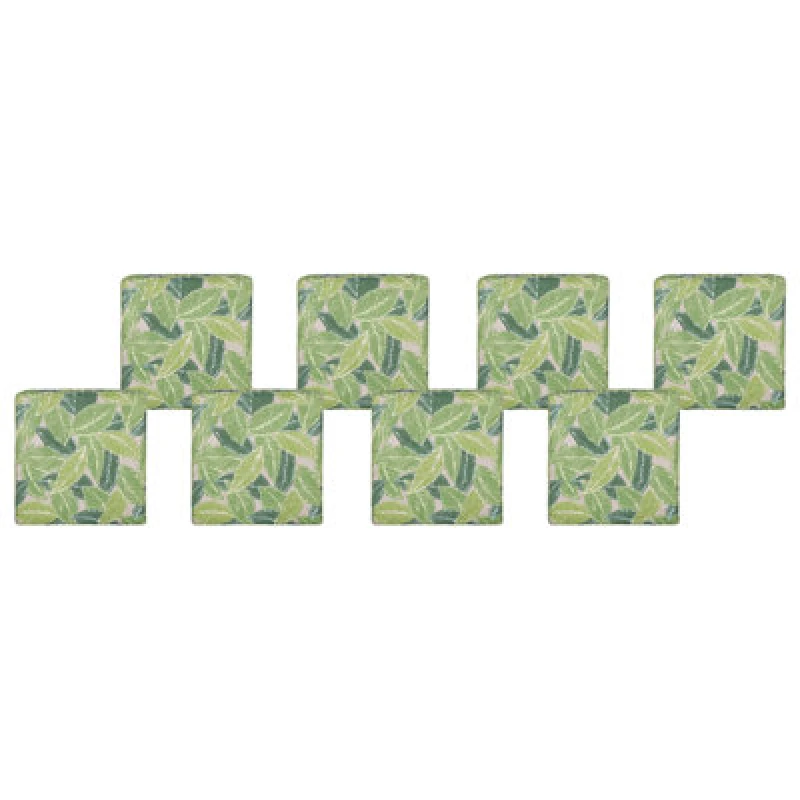 Image of Beliani Set Of 8 Garden Chair Cushions Sassari 46 X 46cm Light Green