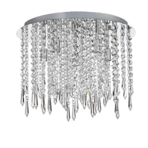 image of Contemporary Ceiling 5 Light Chrome, Crystal