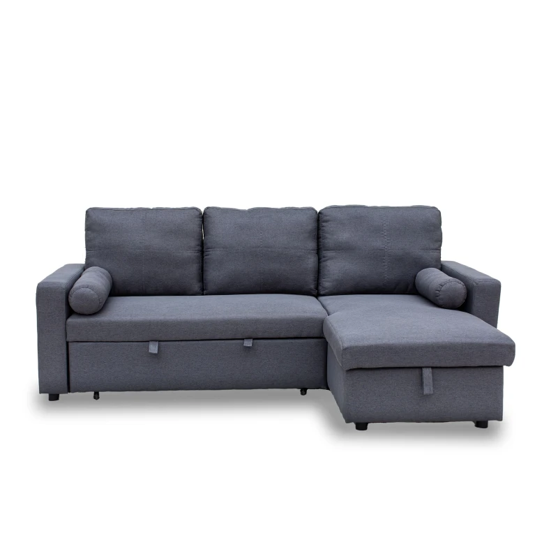 Image of Outdoor Living Manhattan Grey 3 Seat Corner Sofa Bed Set - Left or Right Grey Unisex