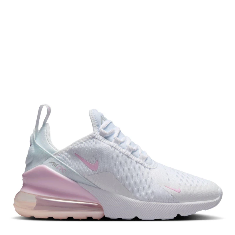 Image of Nike Air Max 270 Big Kids Shoes Wht/Pink/Grey female 5.5 (38.5)