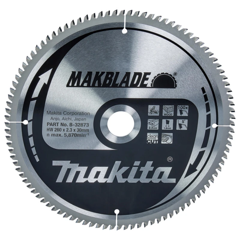 Image of Makita MAKBLADE Circular Saw Blade for Wood Cutting B-32873 Diameter: 260mm