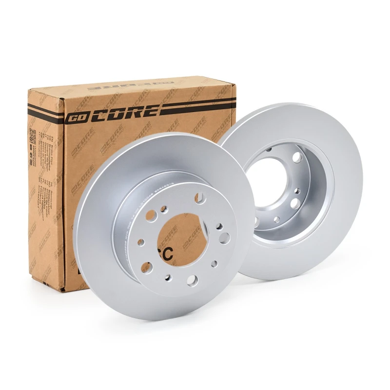 Image of goCORE GCH20434 Brake disc Front Axle, Solid, Cast Iron, Coated, without wheel studs Cast Iron Brake Disc (82)