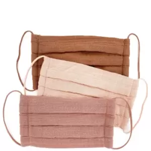 Kitsch Cotton Face Mask 3 Piece Set (Various Colours) - Dusty Rose