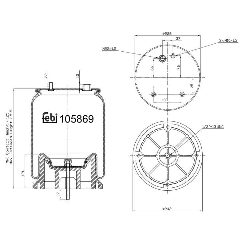 Image of Boot, air suspension FEBI BILSTEIN 105869