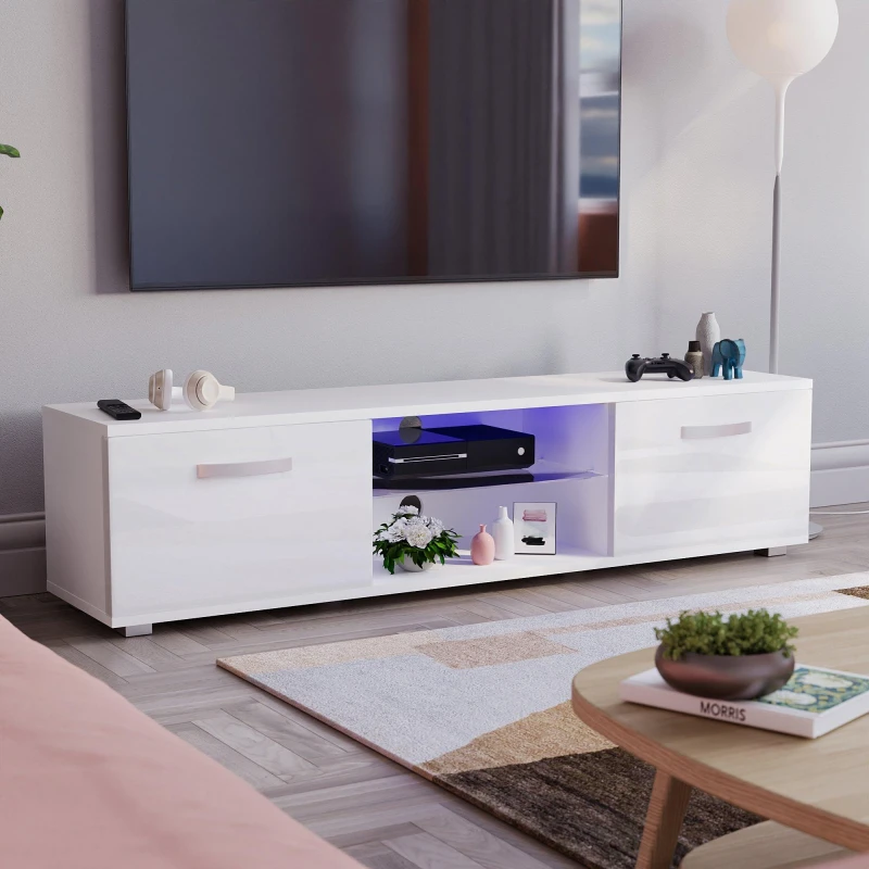 Image of Lassic Vida Designs Cosmo 2 Door Multi LED TV Unit 160cm White unisex 160 cm