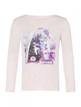 image of Converse Girls Printed Top Pink