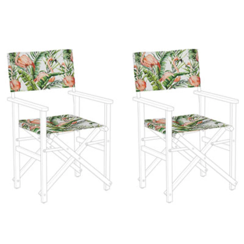 Image of Beliani Set Of 2 Garden Chair Replacement Fabrics Cine Pink