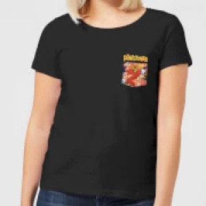 The Flintstones Pocket Pattern Womens T-Shirt - Black - 3XL - Black