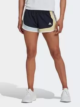 Image of adidas Marathon 20 Colourblock Running Shorts, Black, Size L, Women