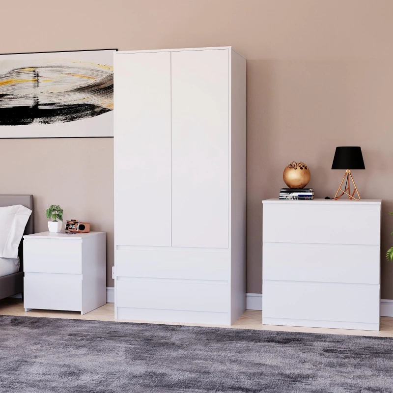 Image of Lassic Vida Designs 3 Piece Denver Bedroom Set 1 White unisex One Size
