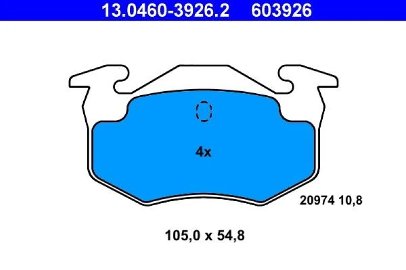Image of ATE 13.0460-3926.2 Brake pad set excl. wear warning contact Brake Pad Set,disc brake (402)