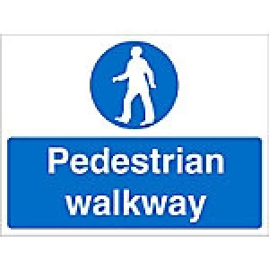 Image of Mandatory Sign Walkway Fluted Board 45 x 60 cm