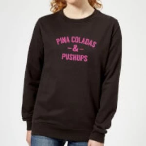 image of Pina Coladas and Pushups Womens Sweatshirt - Black - 3XL - Black