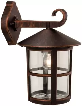 Image of Stratford 1 Light Outdoor Wall Lantern Downlight Bronze IP44, E27