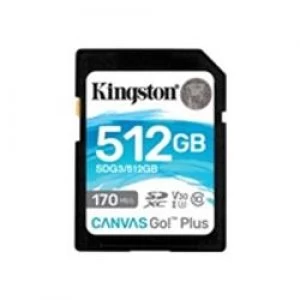 Image of Kingston 512GB SDXC CanvasGo Plus SD Card