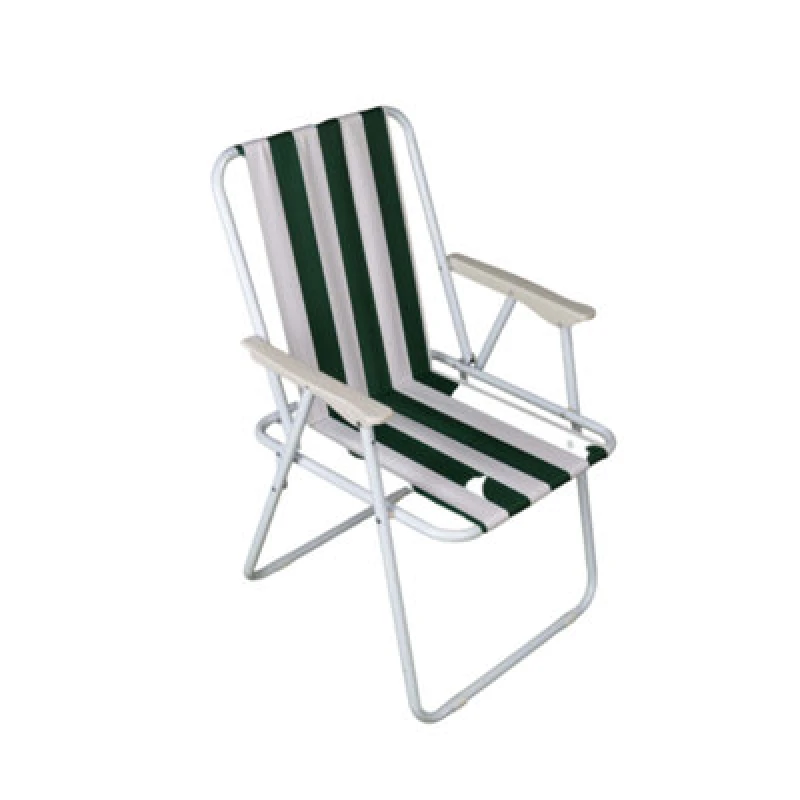 Image of Samuel Alexander Folding Camping / Picnic Chair in Green and White Garden Patio Green