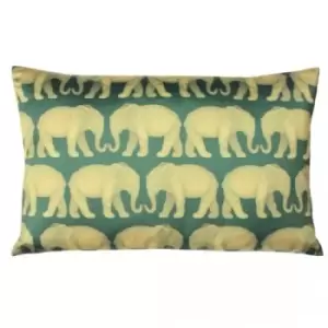 Image of Paoletti Parade Elephant Cushion Cover (One Size) (Emerald Green)