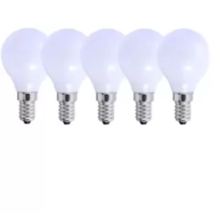 image of Harper Living 5 Watts E14 LED Bulb Opal Golf Ball Warm White Dimmable, Pack of 5