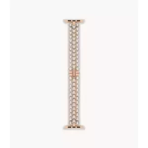 image of Kate Spade New York Womens -Tone Stainless Steel Ip And White Faux Pearls Band For Apple Watch, 38Mm/40Mm/41Mm - Rose Gold