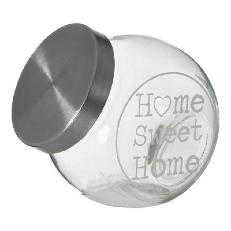 Image of Premier Housewares Olivia 700ml Glass Storage Jar with Metal Lid Clear