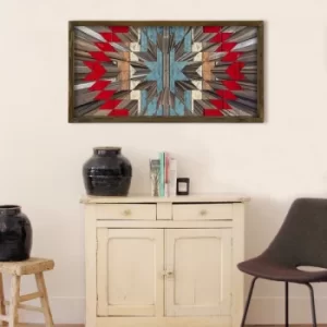 Image of TAH015 Brown Grey White Blue Red Decorative Framed MDF Painting