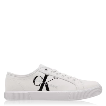 image of Calvin Klein Jeans Mono Canvas Low Trainers - White