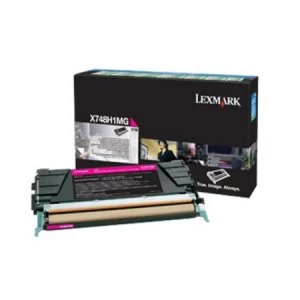 image of Lexmark X748H1MG Magenta Laser Toner Ink Cartridge