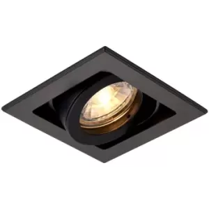 Image of Single Adjustable Recessed Boxed Downlight - 50W GU10 Reflector - Matt Black