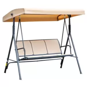 Image of Outsunny 3 Seater Swing Patio Hammock With Canopy For Outdoor - Beige