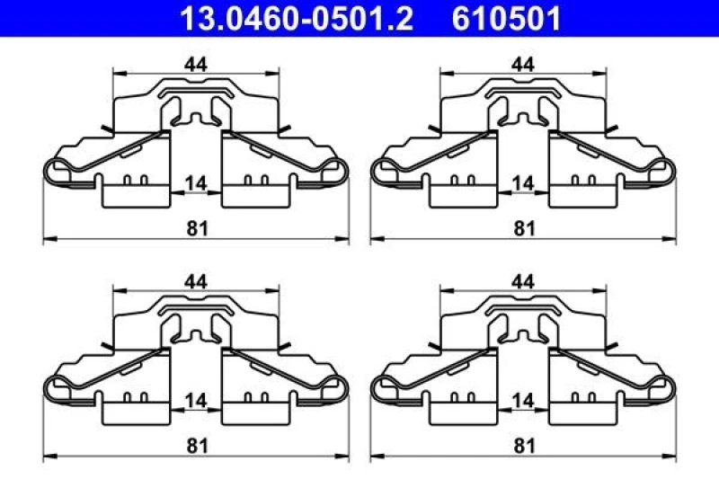 Image of Brake pad fitting kit ATE 13.0460-0501.2