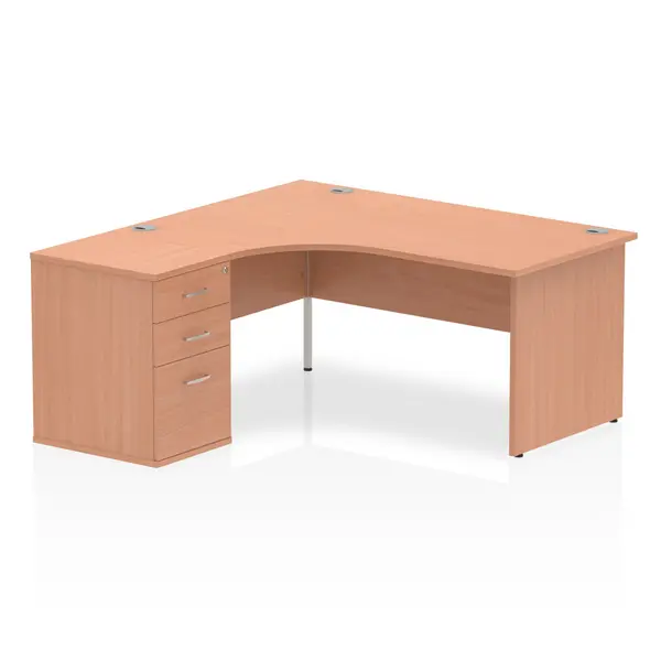 Image of Impulse 1800 Right Hand Panel End Workstation 600 Pedestal Bundle Maple