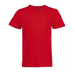 Image of SOLS Childrens/Kids Milo Organic Short Sleeve T-Shirt (11-12 Years) (Red)