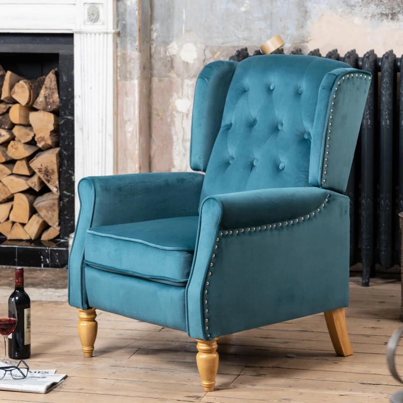 Image of Artemis Home Annapoli Recliner Armchair in Teal Teal Unisex