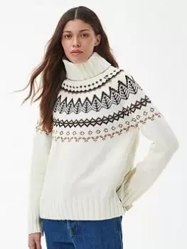 Image of Barbour Barbour Mersea Knitted Jumper - Cream, Size 10, Women